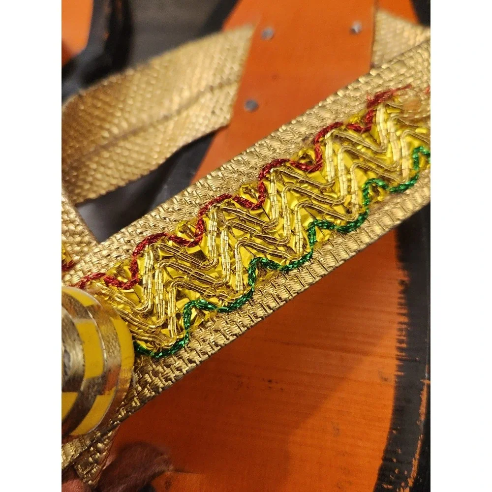Traditional Ghanaian Slippers Handmade Leather Shoe Sandals Wear / Display